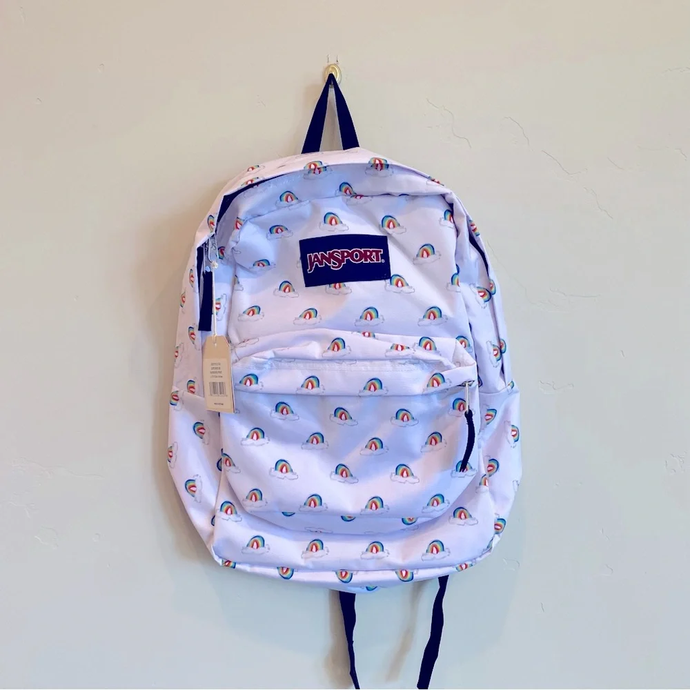 JANSPORT Rainbows & Clouds Print Original Superbreak Backpack